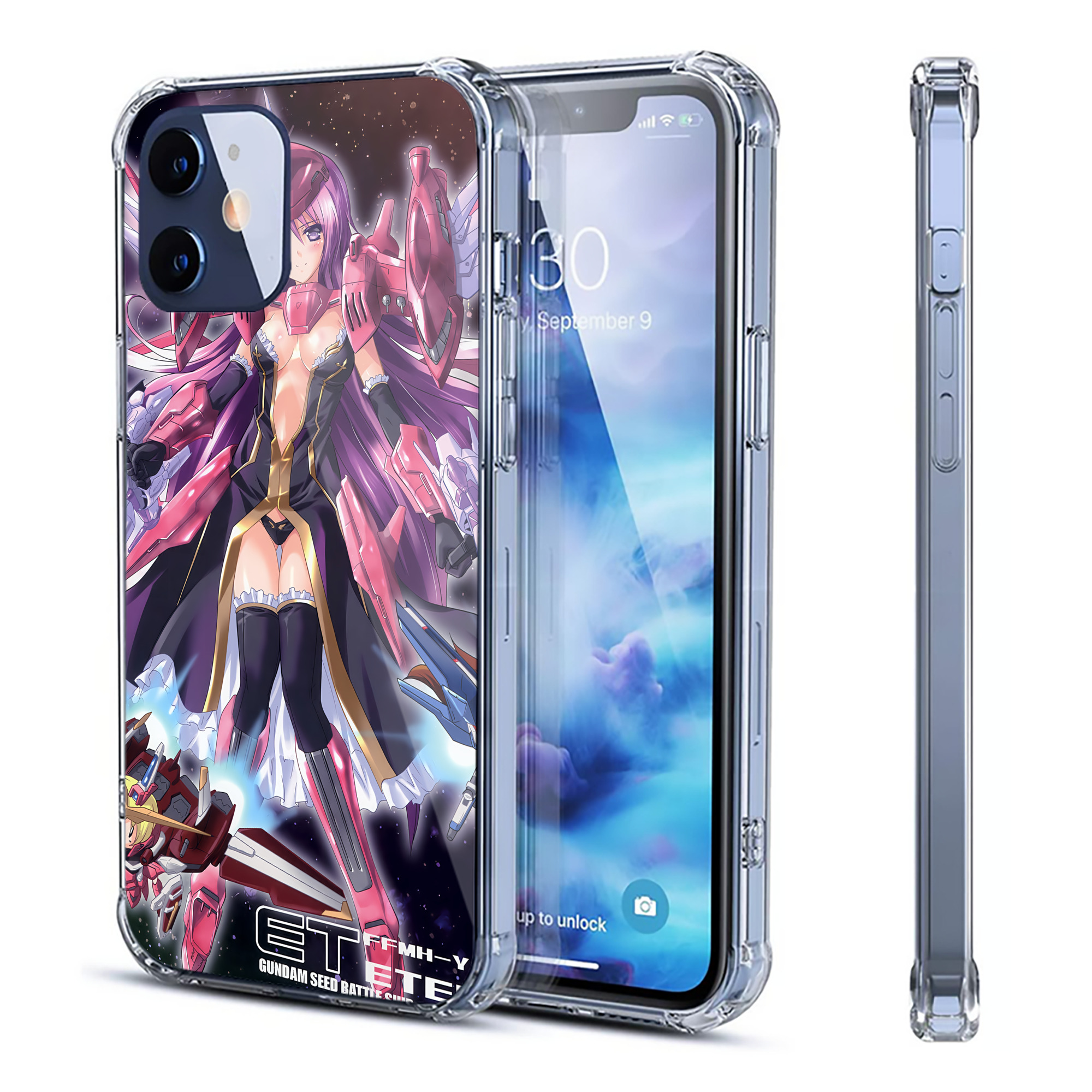 （画像用） 機動戦士ガンダム Mobile Suit Gundam 【iPhone 12シリーズ対応】透明スマホケース（クリアソフトケース）